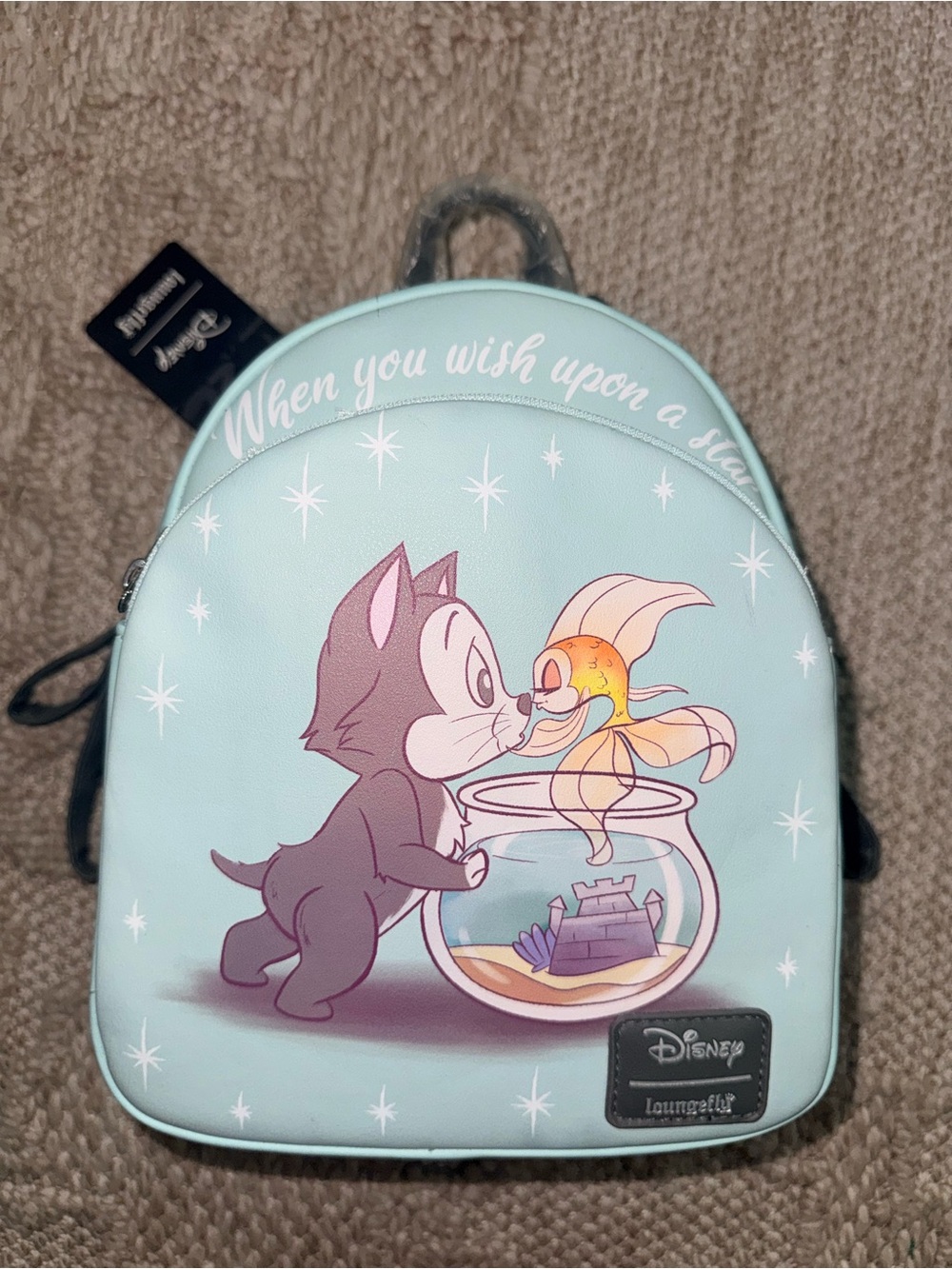 NEW Loungefly Disney Pinocchio Figaro & Cleo Fishbowl Mini Backpack